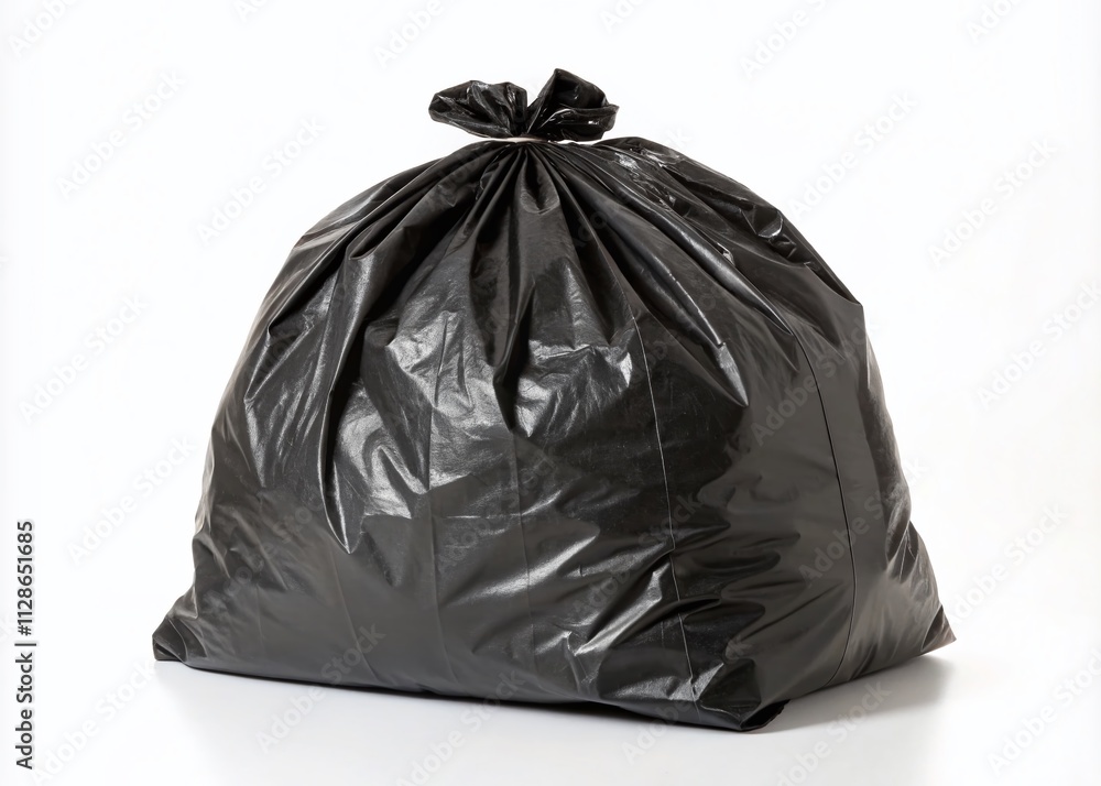 Black Plastic Bag Isolated on White Background for Creative Use in Advertising, Packaging, and Environmental Awareness with Clipping Path for Graphic Design Projects and Presentations Black Plastic Bag Isolated on White Background for Creative Use in Advertising, Packaging, and Environmental Awareness with Clipping Path for Graphic Design Projects and Presentations