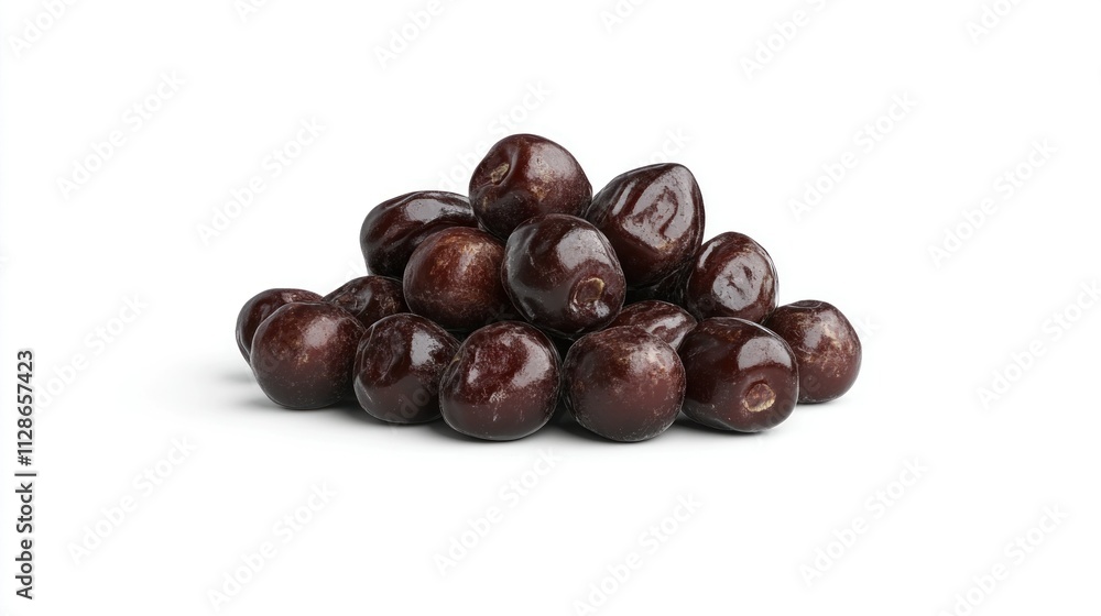 A pile of dates isolated on a white background A pile of dates isolated on a white background