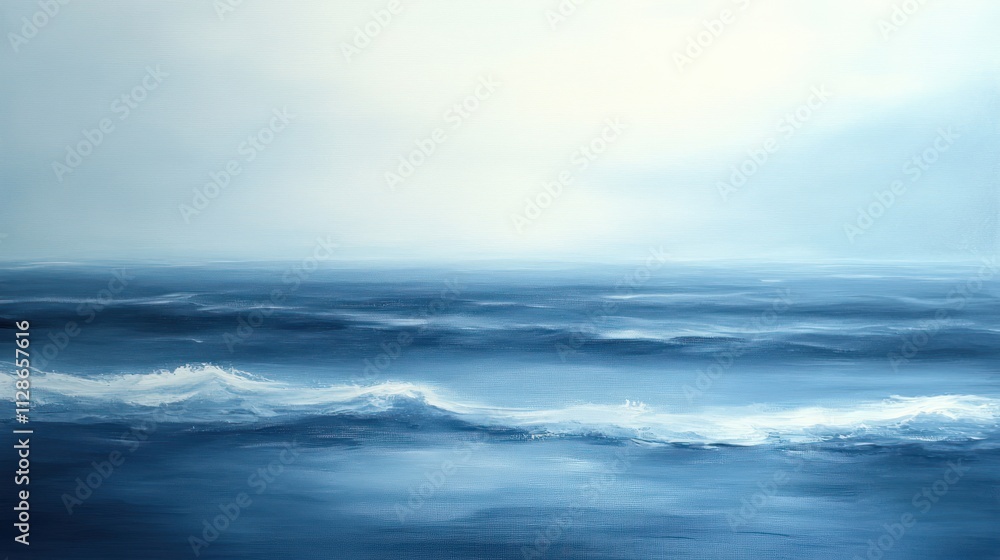 Serene Ocean Waves Under a Pale Sky Serene Ocean Waves Under a Pale Sky
