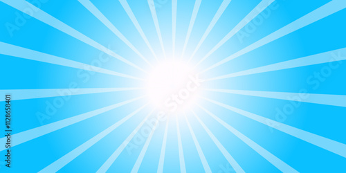 Blue sun ray background. Retro sunburst ray in vintage style. Eps 10