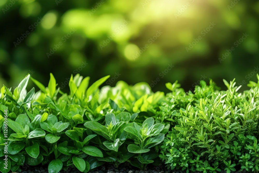 Lush greenery featuring various plants in a serene outdoor setting during daylight hours Lush greenery featuring various plants in a serene outdoor setting during daylight hours