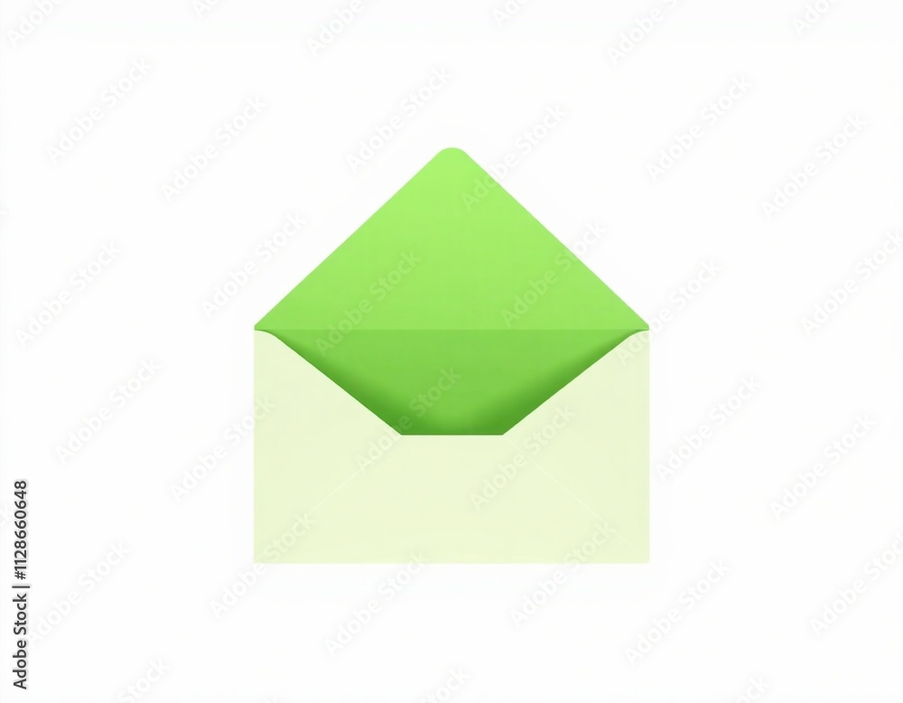 Illustration of an Open Green Envelope Isolated on White Background Illustration of an Open Green Envelope Isolated on White Background