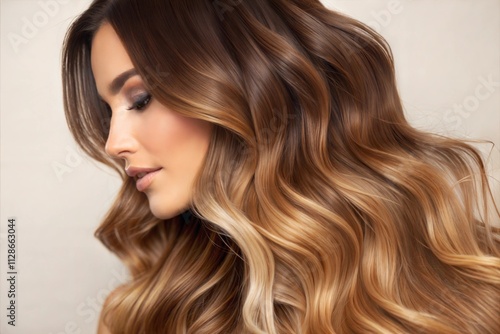 Ombre hair showcasing a seamless transition from dark brown to light blonde hues