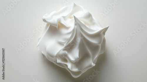 Shaving cream on a white background, top view, sharp details