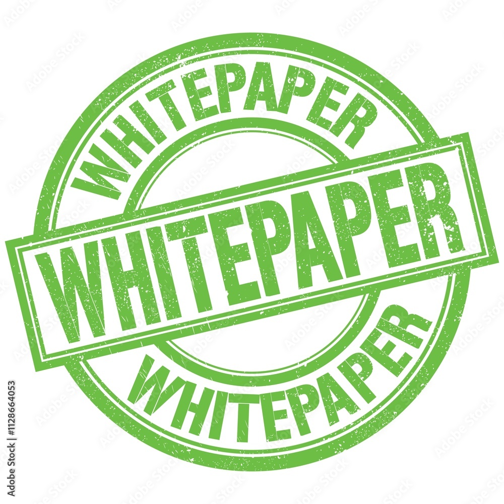 WHITEPAPER written word on green stamp sign WHITEPAPER written word on green stamp sign