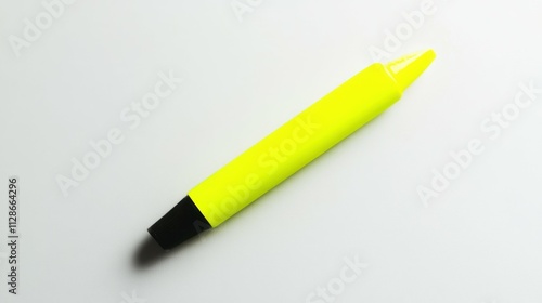 Highlighter on a white background, top view, sharp details