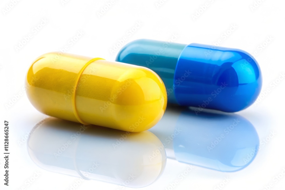 Silhouette of Yellow & Blue Capsules: Zinc & Vitamin C Supplement Photography Silhouette of Yellow & Blue Capsules: Zinc & Vitamin C Supplement Photography