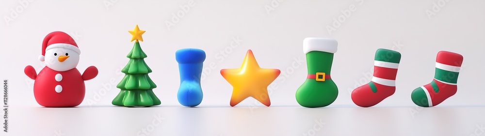 Christmas holiday flat icons - Santa Claus, xmas tree, star, snow man, gifts. Christmas holiday flat icons - Santa Claus, xmas tree, star, snow man, gifts.