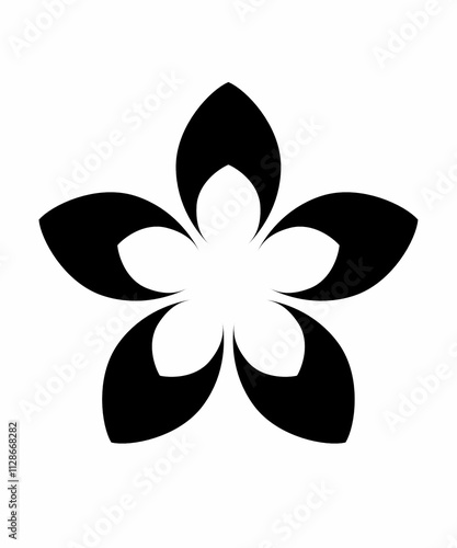 black and white flower