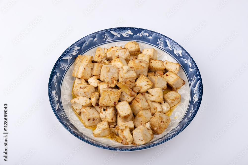Homemade tofu on a plate Homemade tofu on a plate