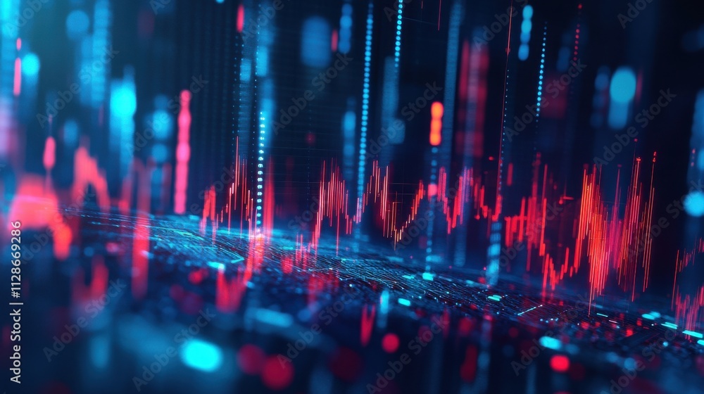 Visual representation of data analytics with vibrant colors and dynamic waves Visual representation of data analytics with vibrant colors and dynamic waves