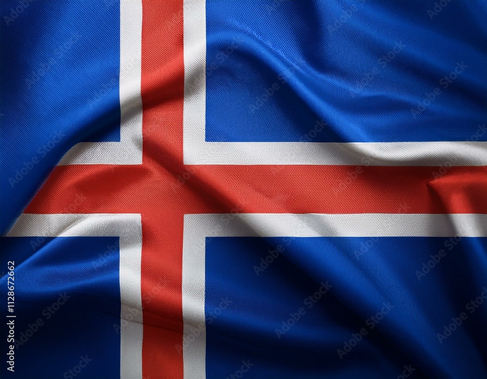 Fototapeta premium Watercolor texture flag of Iceland.