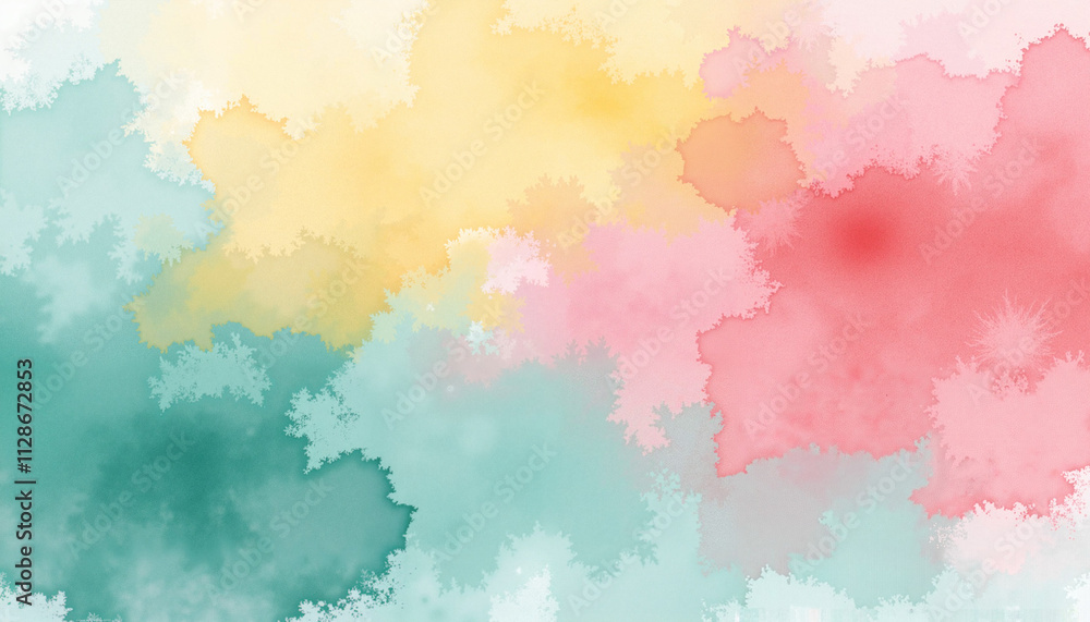 Obraz premium Soft watercolor textures in pastel colors creating dreamy background for creative projects