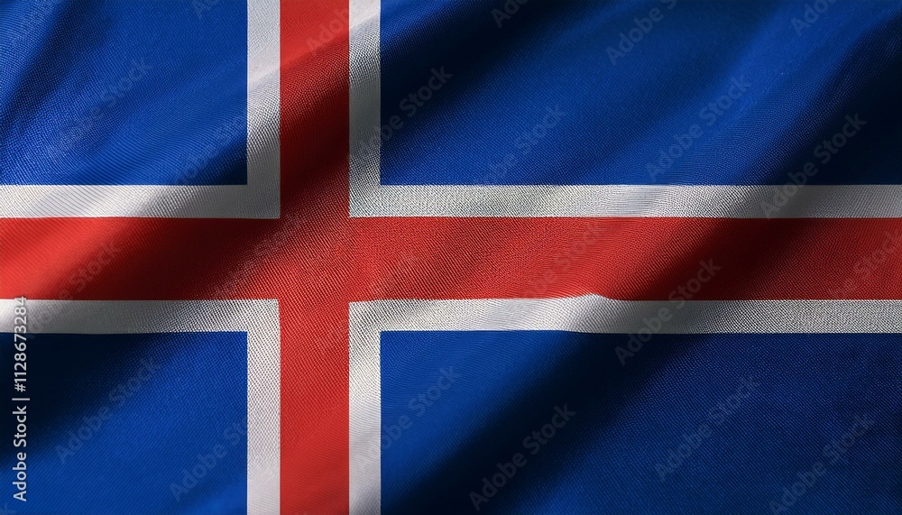 Fototapeta premium Watercolor texture flag of Iceland.