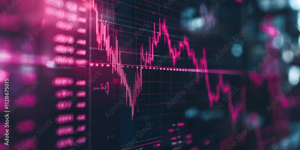 Pink Stock Market Chart Financial Data Economic Growth Investment Graph Pink Stock Market Chart Financial Data Economic Growth Investment Graph