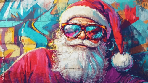 Cool Santa Claus Graffiti Art: A Festive Urban Christmas Mural