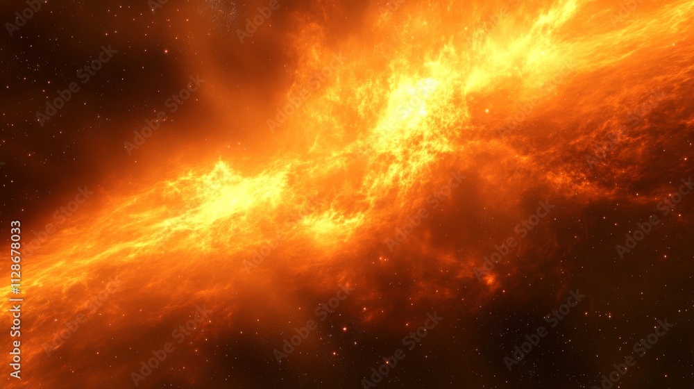 Fiery Nebula Cosmic Clouds Interstellar Space Dust Fiery Nebula Cosmic Clouds Interstellar Space Dust