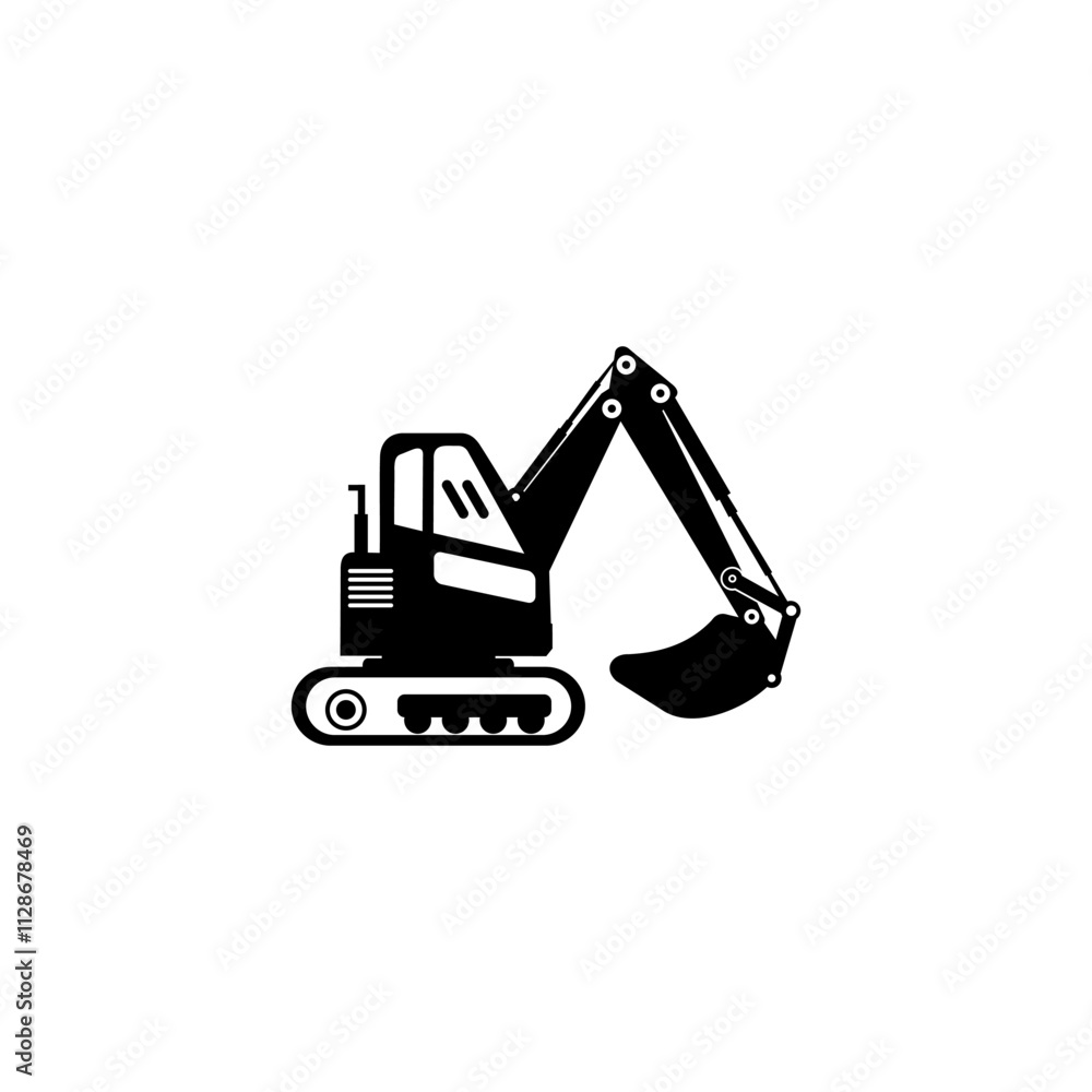 Excavator logo icon. Excavator Construction vehicle and Heavy Equipment icon vector Excavator logo icon. Excavator Construction vehicle and Heavy Equipment icon vector