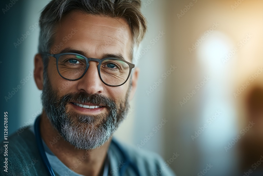 Professional Male Doctor with Stethoscope in Medical Setting - Healthcare and Medical Professionalism Concept Professional Male Doctor with Stethoscope in Medical Setting - Healthcare and Medical Professionalism Concept