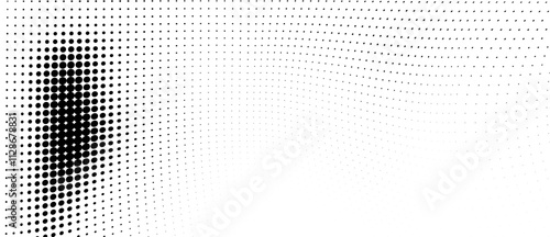 Waves of halftone texture in black and white