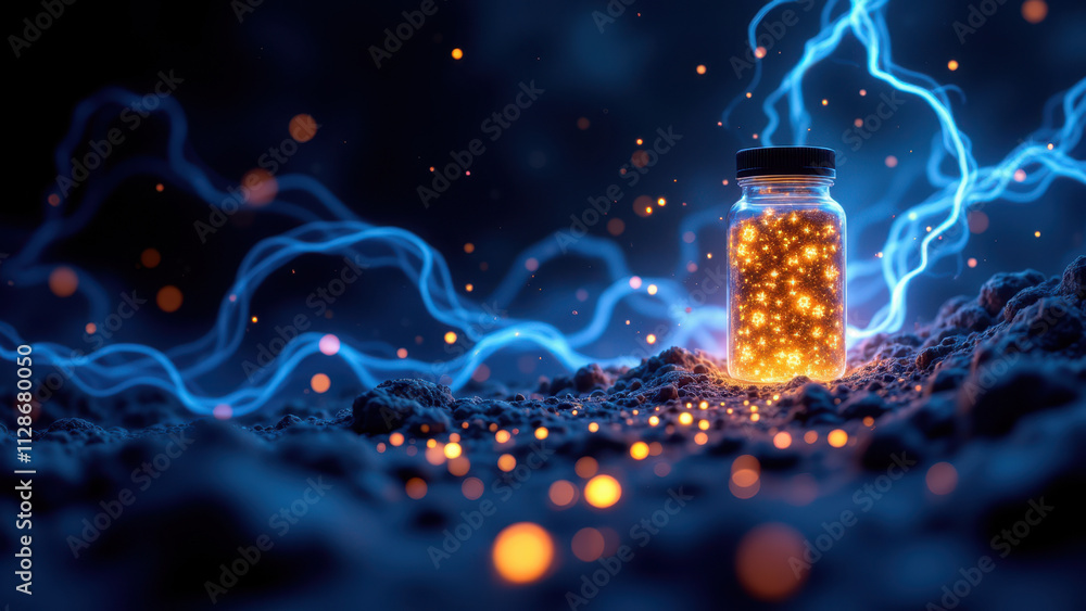 This image captures a dramatic representation of the power of NAD supplementation, with lightning bolts emanating from a vial, symbolizing the energy boost it provides. This image captures a dramatic representation of the power of NAD supplementation, with lightning bolts emanating from a vial, symbolizing the energy boost it provides.