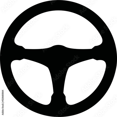 Simple vector icon auto steering wheel