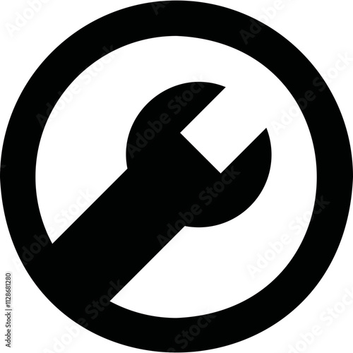 Simple vector icon wrench
