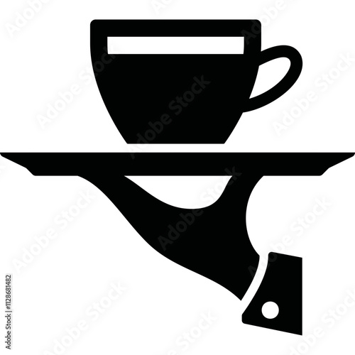 Simple vector icon serving coffee