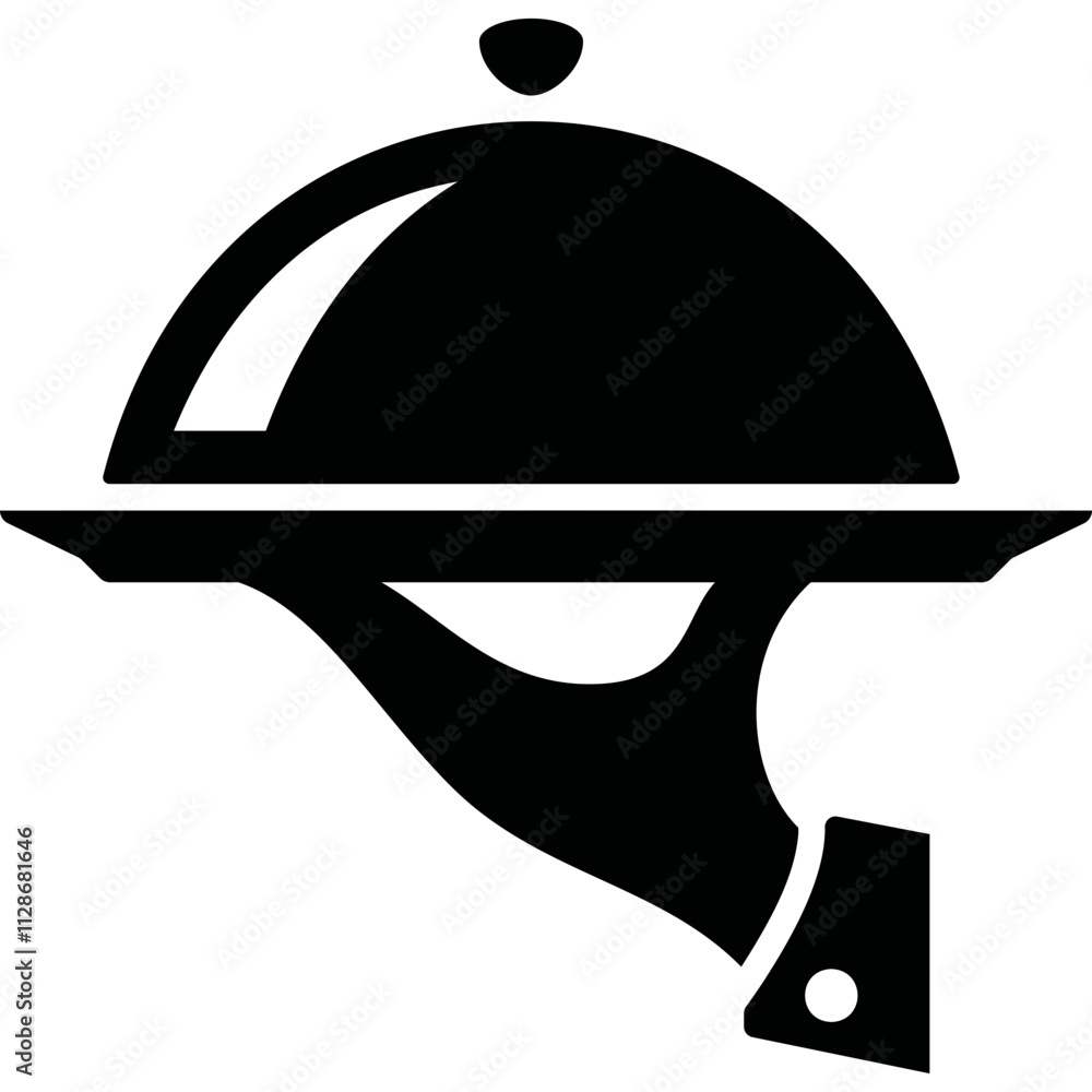 Simple vector icon serving a dish Simple vector icon serving a dish