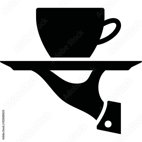 Simple vector icon serving coffee