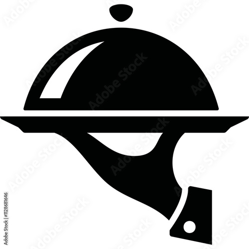 Simple vector icon serving a dish