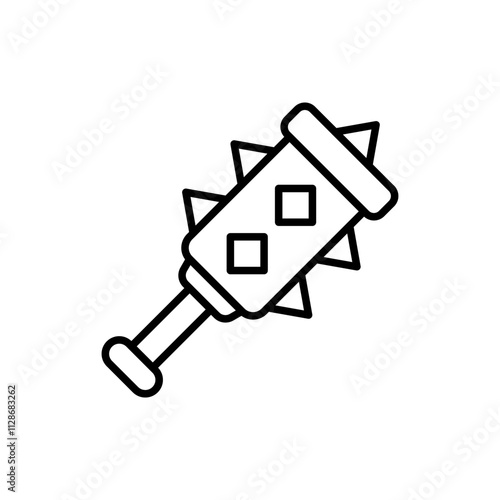 Medieval club outline icons, minimalist vector illustration ,simple transparent graphic element .Isolated on white background