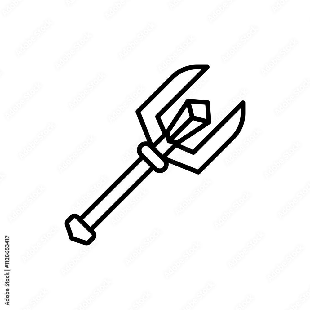 Magic staff outline icons, minimalist vector illustration ,simple transparent graphic element .Isolated on white background Magic staff outline icons, minimalist vector illustration ,simple transparent graphic element .Isolated on white background