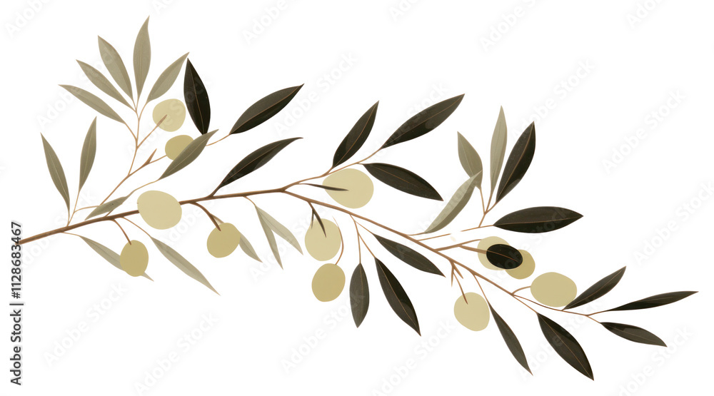 Fototapeta premium PNG Olive branch pattern plant leaf.
