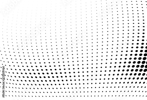 Waves of halftone texture in black and white