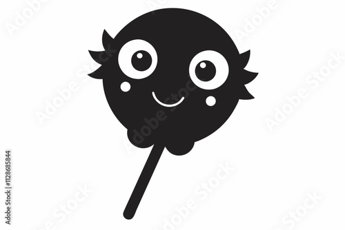 Sweet Lollipop Silhouette Logo ,lollipop illustration sweet silhouette candy logo sugar icon hard outline dessert confectionery fruit lolly caramel confection,Round lollipop silhouette.