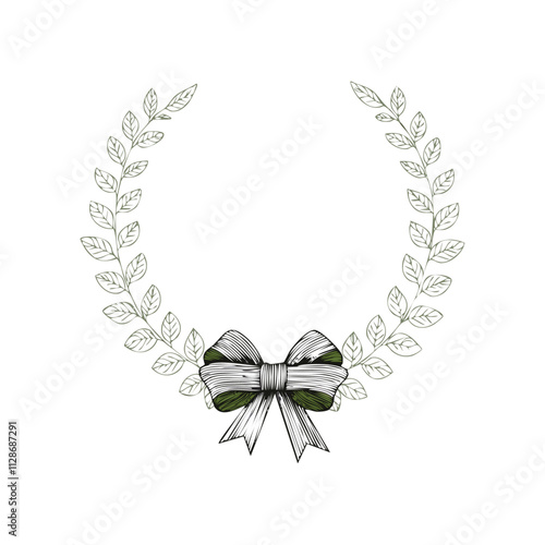 Christmas Wreath Sketch Celebration Decoration Winter Event Festival of X-Mas