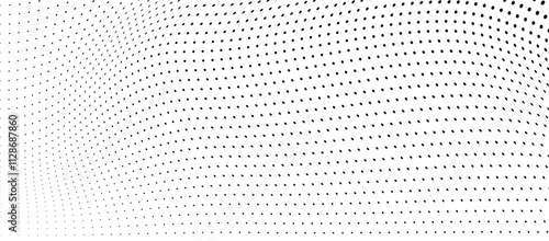 Waves of halftone texture in black and white