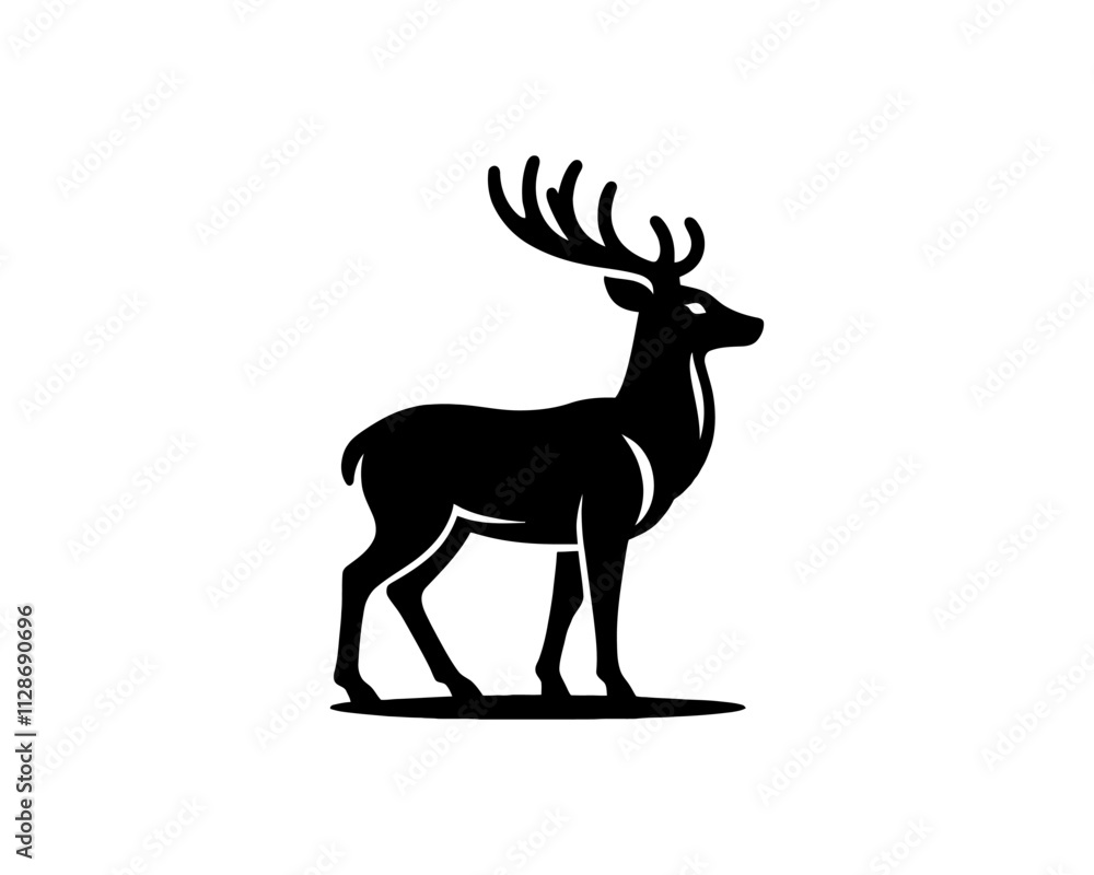 Fototapeta premium deer silhouette isolated on white