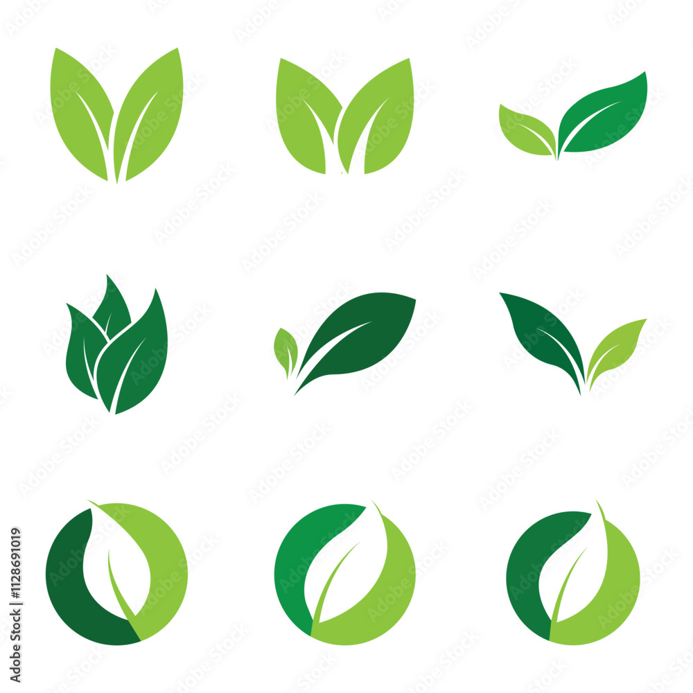 Leaf Logo Set Images design Template Icon Leaf Logo Set Images design Template Icon