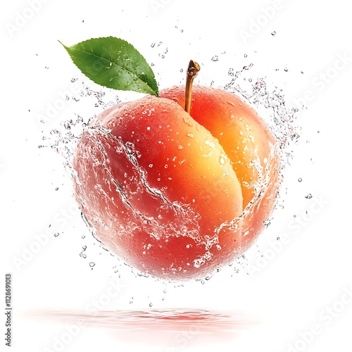 floating peach with splash
