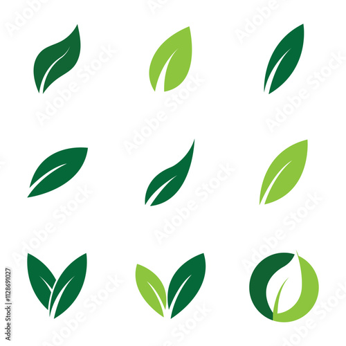 Leaf Logo Set Images design Template Icon