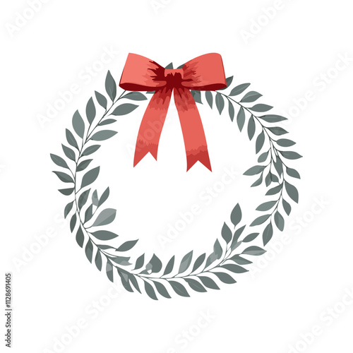 Christmas Wreath Sketch Celebration Decoration Winter Event Festival of X-Mas