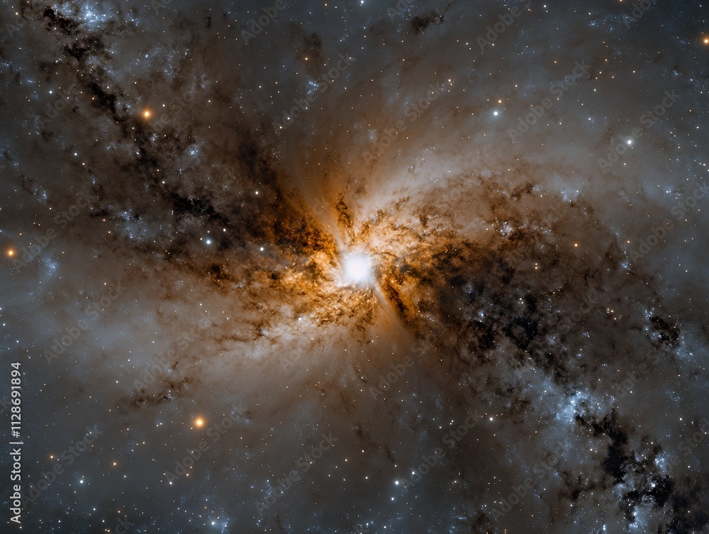 Obraz premium Black hole with luminous gases pulling light