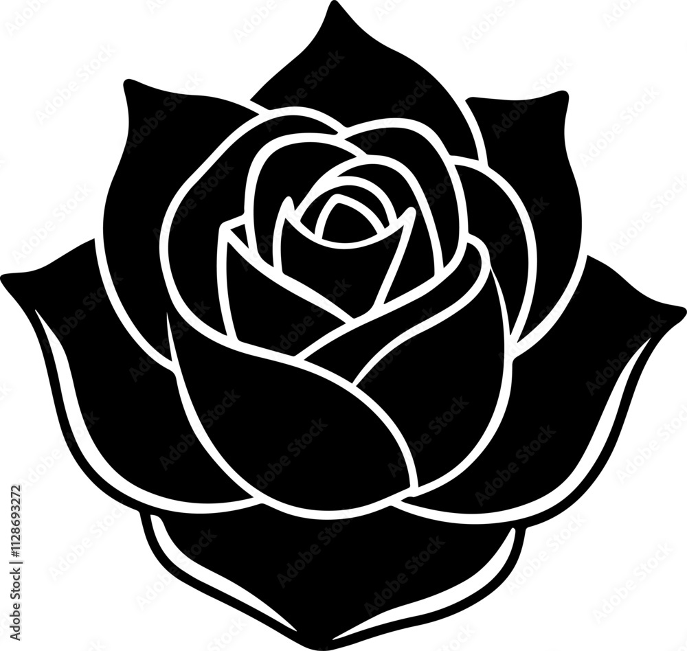 rose flower silhouette vector illustration rose flower silhouette vector illustration