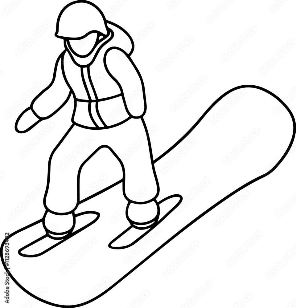 snowboard line art vector illustration snowboard line art vector illustration