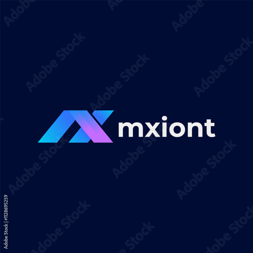 Modern MX logo design template vector for brand