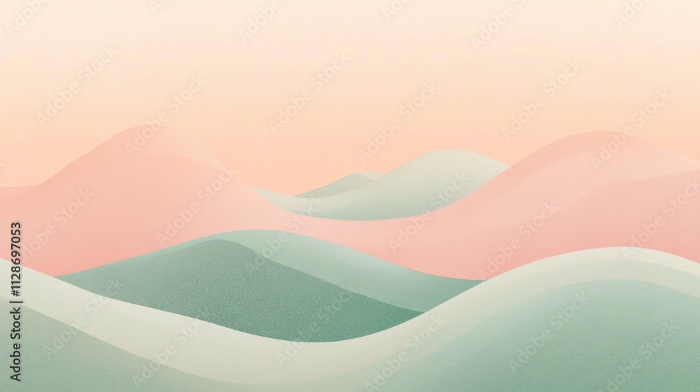 Abstract Pastel Hillscape Soft Hues Landscape Abstract Pastel Hillscape Soft Hues Landscape