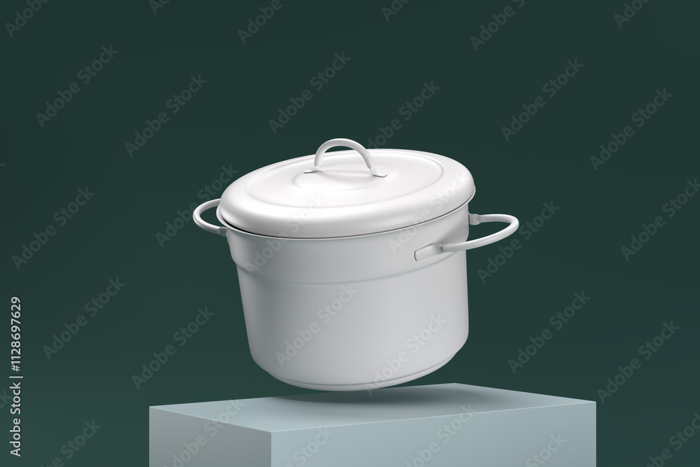 A white pot is upside down on a green surface A white pot is upside down on a green surface