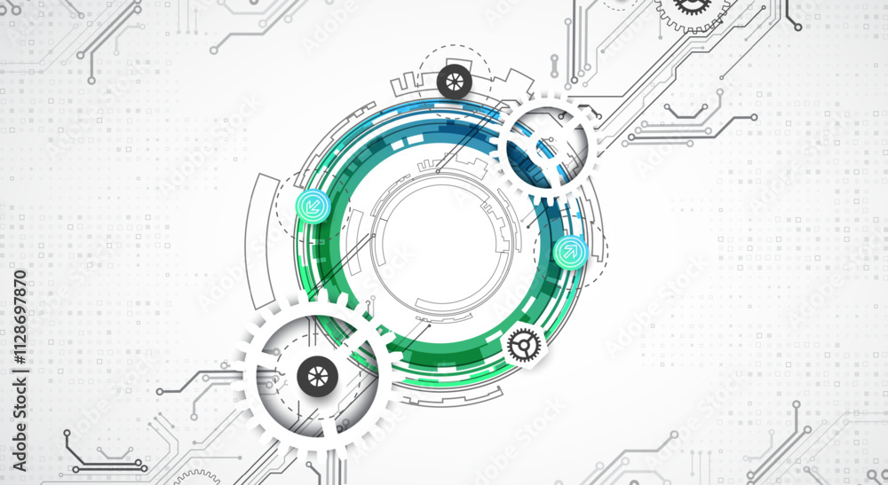 Abstract background. Scientific and technological concept with the use of technical elements formed in the shape of a circle. Vector Abstract background. Scientific and technological concept with the use of technical elements formed in the shape of a circle. Vector